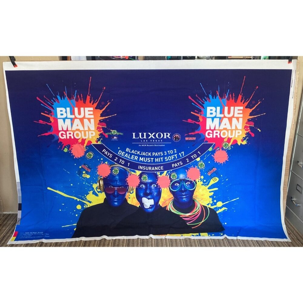 Authentic Luxor Las Vegas Blackjack Felt Blue Man Group Casino Layout